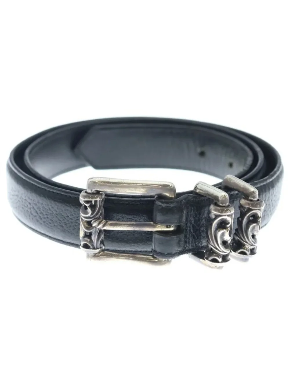 Chrome Hearts 1.0 Roller 3 PC Leather Belt Black